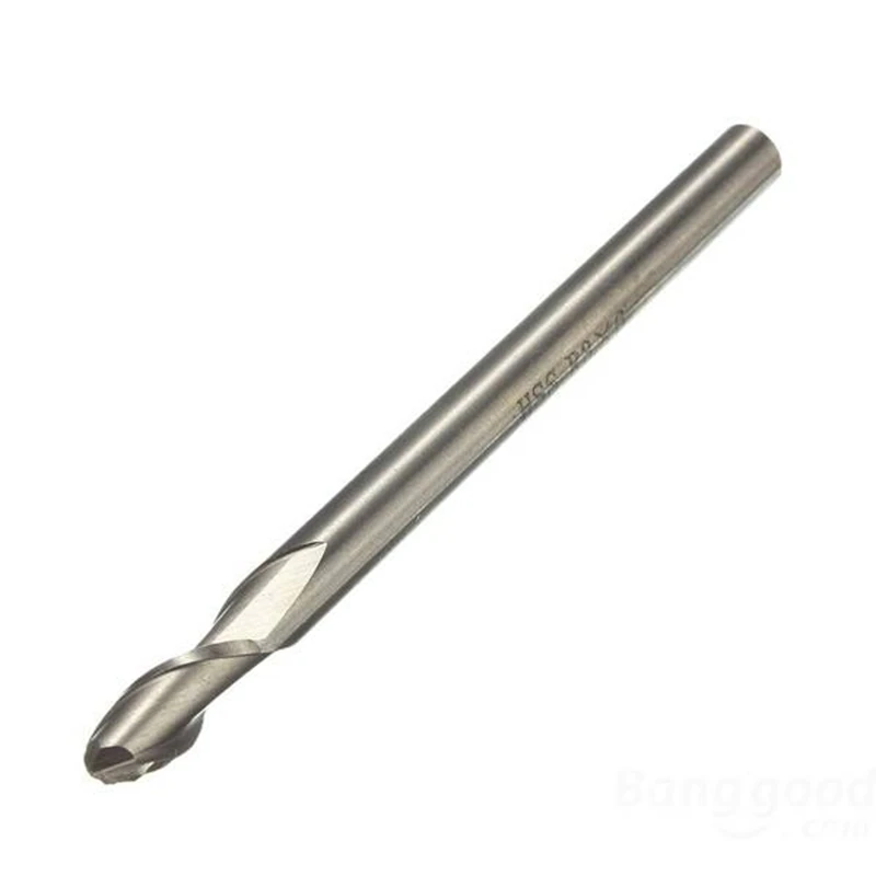 1PCS HSS & Aluminium 6mm x 6mm 2 Flute Ball Nose End Milling Lathe Cutter CNC Bit Tool 80mm Long Top Quality Drill Bits