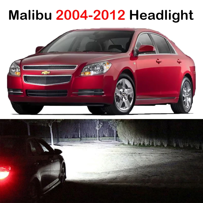 

Xlights диодные лампы для авто автомобильные лампы для Chevrolet Chevy Malibu 2004 2005 2006 2007 2008 2009 2010 2011 2012 светодиодные фары лампы ближнего света Canbus 12 В 6000 К лампы фары аксессуары