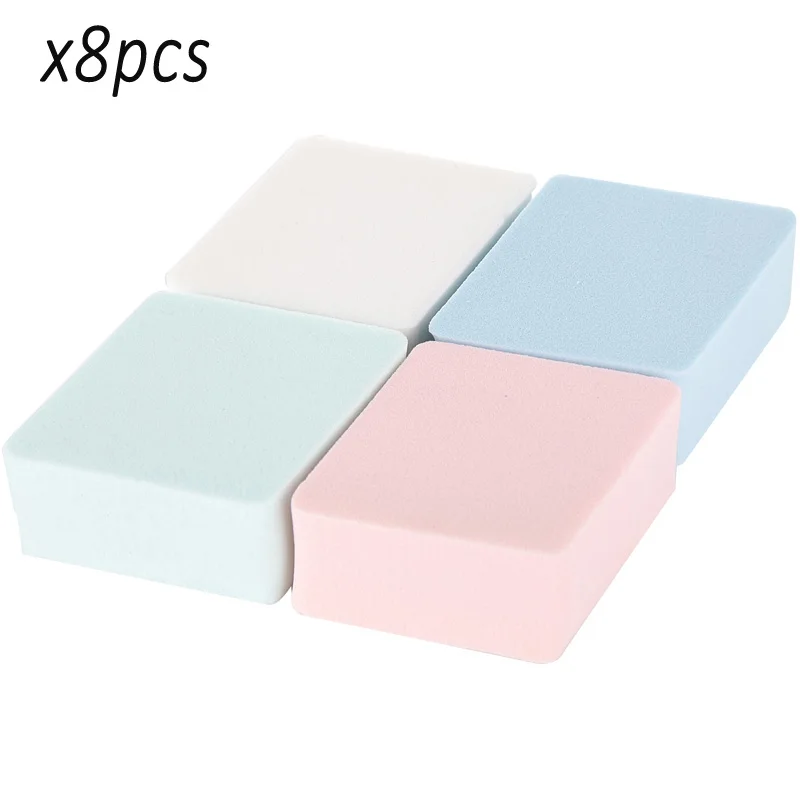 8pcs Face Triangle Makeup Puff Square Non-Latex Blending Foundation Cosmetic Powder Puff Beauty Sponge Tool  Make-Up for Women