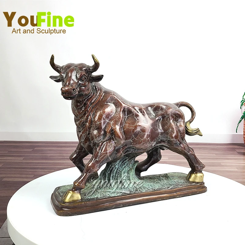 

Bronze Bull Sculpture Wall Street Bronze Fierce Bull Statue Bronze Base Animals Sculpture For Home Office Decoration Ornament