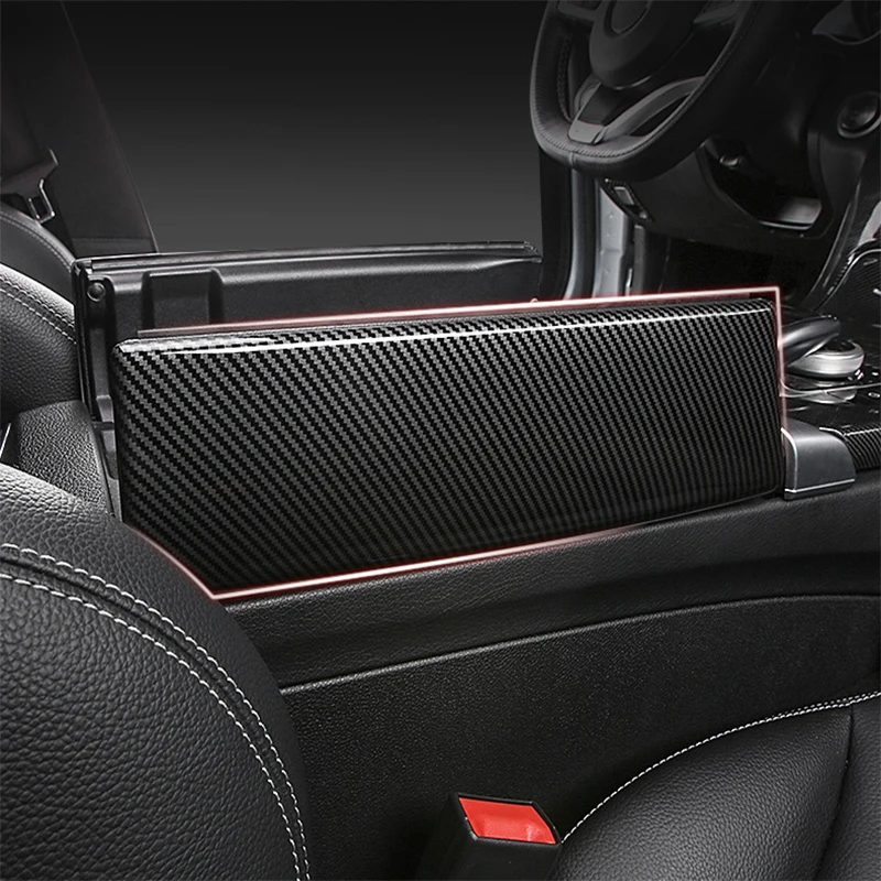 Accessories For Mercedes Benz C E Class W205 W213 GLC X253 Car Interior Stowing Tidying Armrest box Panel Stickers Cover Trim