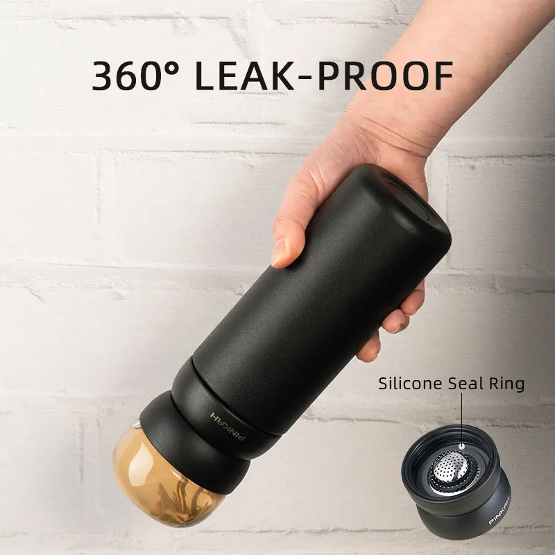 New Pinkah Tea-making Thermal Insulation Cup Portable Sealed Leak-Proof Travel Thermos 460ml Tea-Water Separation Vacuum Flask