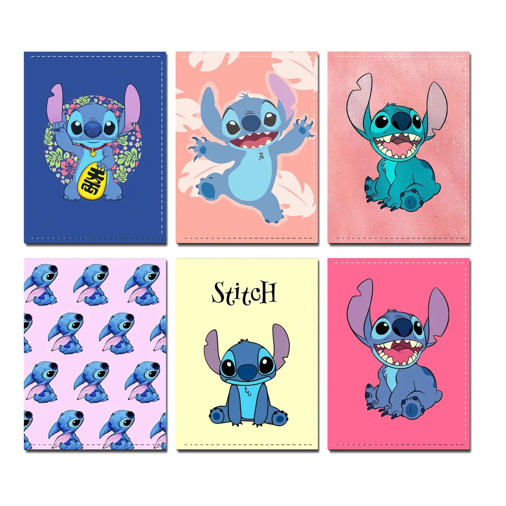 Lilo & Stitch Movie Cartoon Periphery Print PU Passport Cover Fashion Cute Girls Boys ID Card Holder Travel Credential Holder