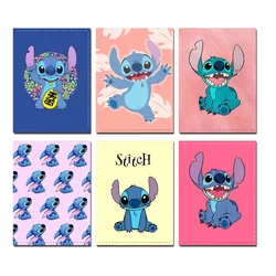 Funda de pasaporte de PU con estampado de periferia de dibujos animados de película Lilo & Stitch, tarjetero de identificación para niñas y niños, tarjetero de viaje