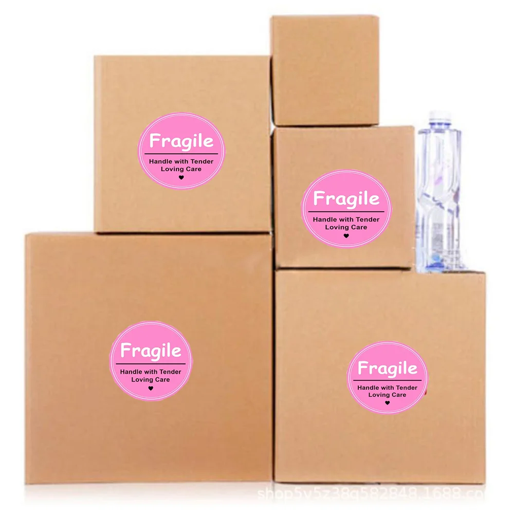 500pcs FRAGILE Handle With Care Shipping Label Sticker 2 inch Fragile Warning Sticker For Personal Gift Bag Box Shipping