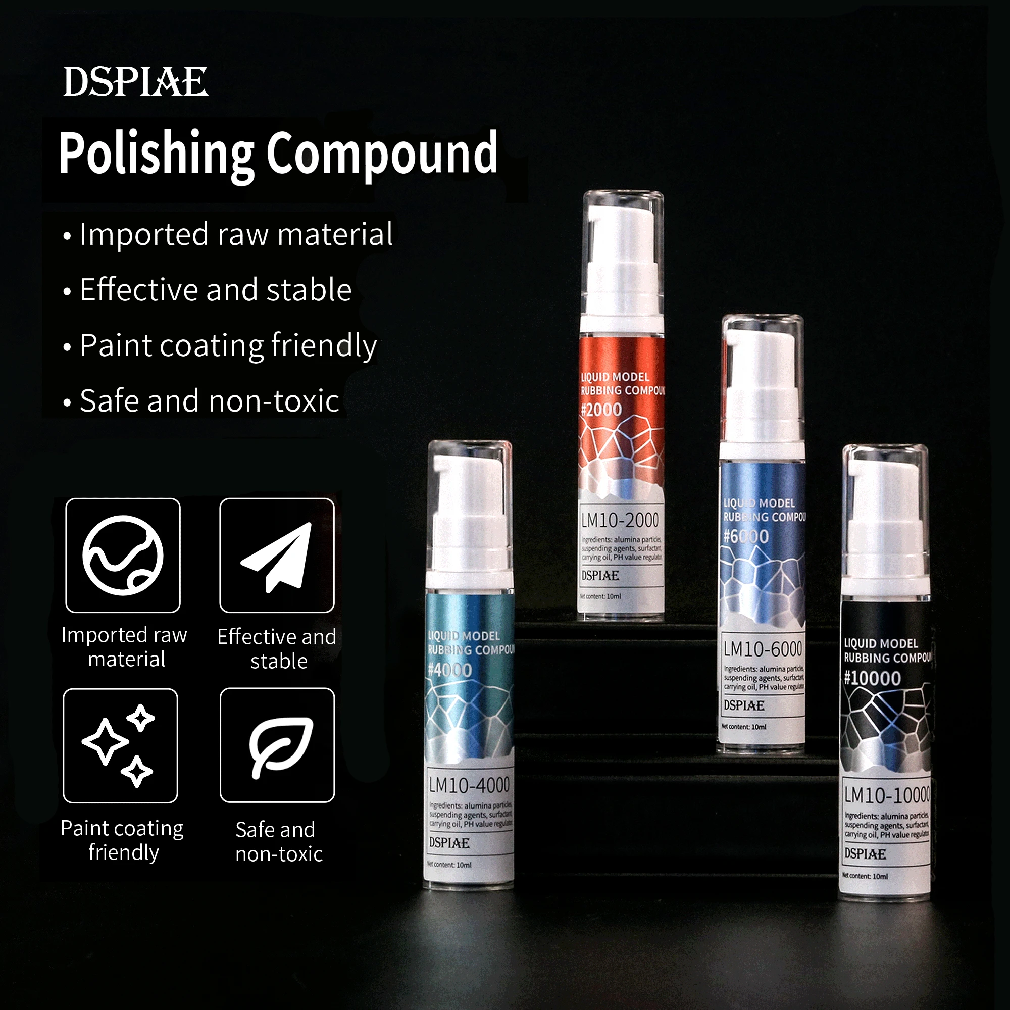 

DSPIAE LM-10 #2000~#10000 Polishing Compound Grind Cream For Model Making