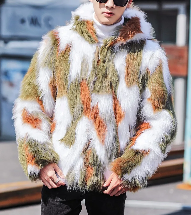 Quality Faux High Fur Coat For Men New Autumn Winter Thicken Warm Short Style Outwear Fur Jacket Coat Soft Fur Overcoat