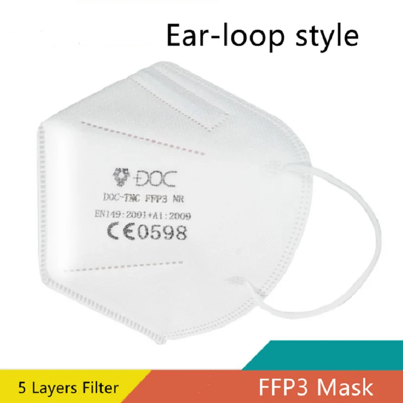 

FFP3 5 Layers Face Masks Adults Dustproof Anti Particles Breathable Protection High Filtration Individually Pack masque