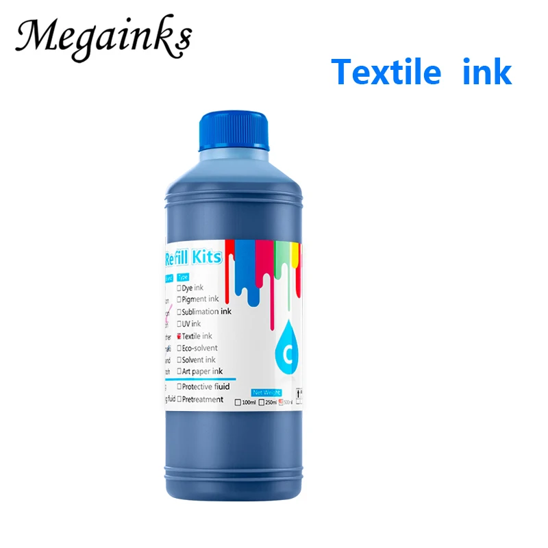 500ML DTG Textile Ink for Brother GT-3 Series GT-341 GT-361 GT-381 GT 341 361 381 Digital Inkjet Printer K C M Y White +Cleaning