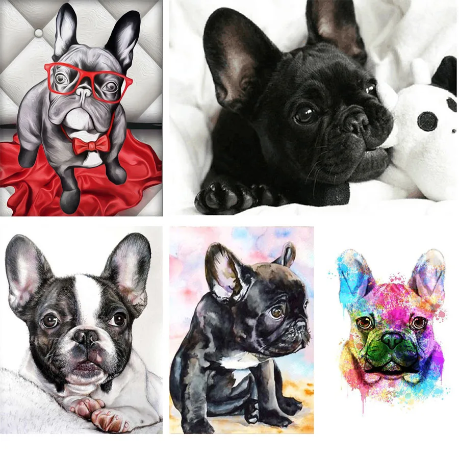 

Pet Dog Animal 5D Diamond Painting French Bulldog pomeranian Puppies Full Square Drill Cross Stitch Kit DIY Diamond Embroidery