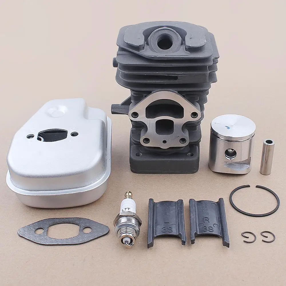 39mm Cylinder Piston Muffler Kit For Husqvarna 235 236 236E 240 240E Chainsaw 545050417, 545180843 Plastic Cylinder Spacer