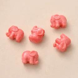 15pcs 14mm Elephant Shape Artificial Coral Beads For Jewelry Making Loose Spacer White/Pink Animal Bead DIY Bracelet Necklace