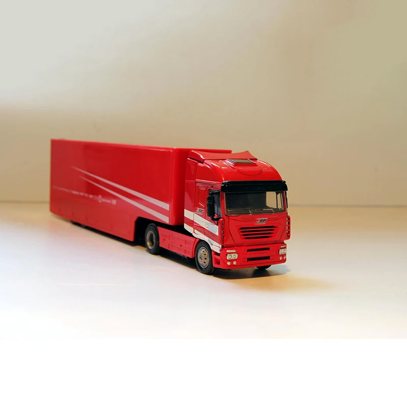 37CM 1/43 Scale Diecast Heavy Alloy Container truck vehicle Model Simulation Metal Truck Trailer Toy--NO BACK DOOR