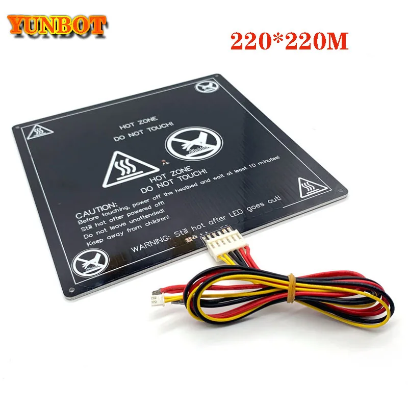 3D Printer Parts black MK3 220*220*3MM heatbed latest Aluminum heated bed for Hot-bed Support 12V130W 3d printer accessrioes