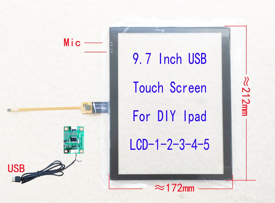 タッチスクリーンセンサー,1024インチ,768x1536,2048x9.7,USB,DIY