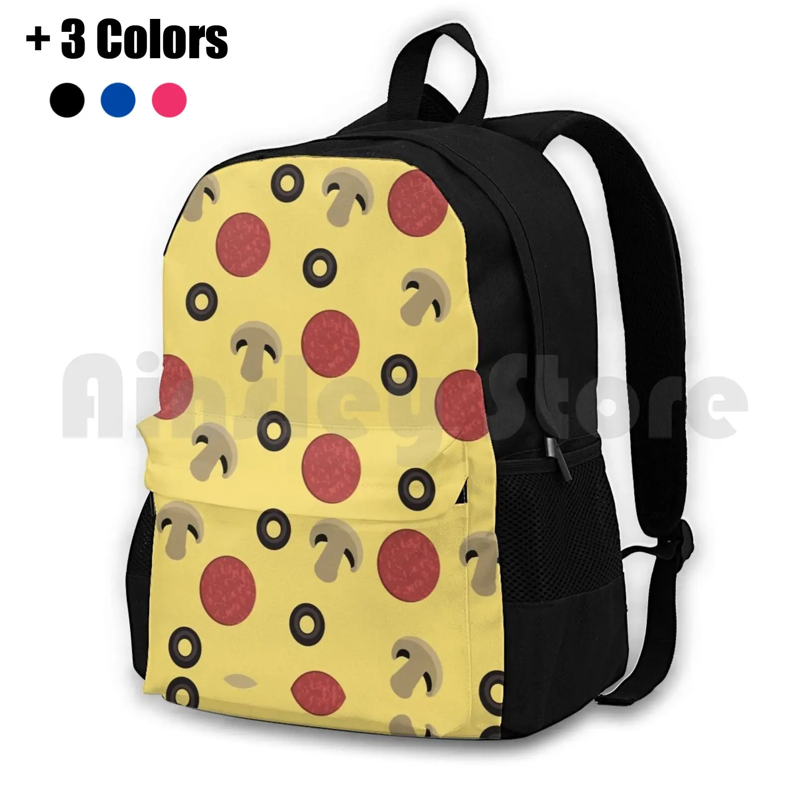 Pizza Toppings Pattern Outdoor Hiking Backpack Riding Climbing Sports Bag Pizza Pattern Pizza Toppings Pepperoni Pattern Fast