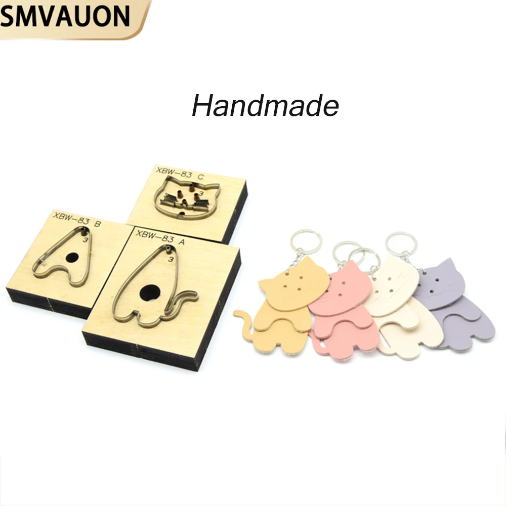 Handmade Wooden Cutting Die, DIY Cat Leather Pendant Craft, Laser Mold, Dies Template, Suitable for Die Cutting Machine