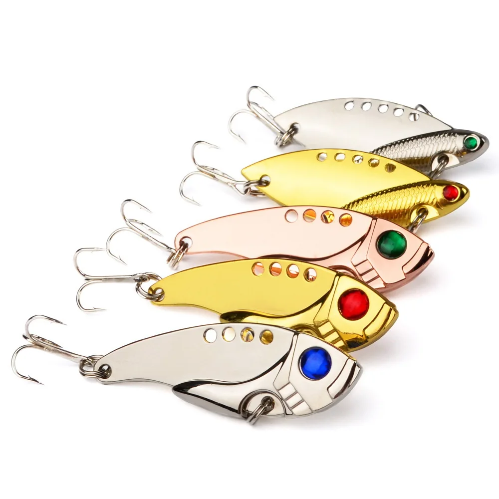 

Metal Vib Fishing Lures 65mm 11g Vivid Vibrations Spoonbait Lure Fishing Bait Bass Artificial Hard Bait VIB 3d Eyes Spoon Wobble