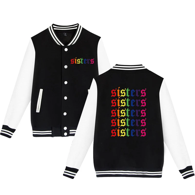 

Fashion Print Sisters Baseball Jacket Coat Skateboard Sport Men Women Hoodie Sweatshirt Tops Hip Hop Long Sleeve Hoodies Jackets