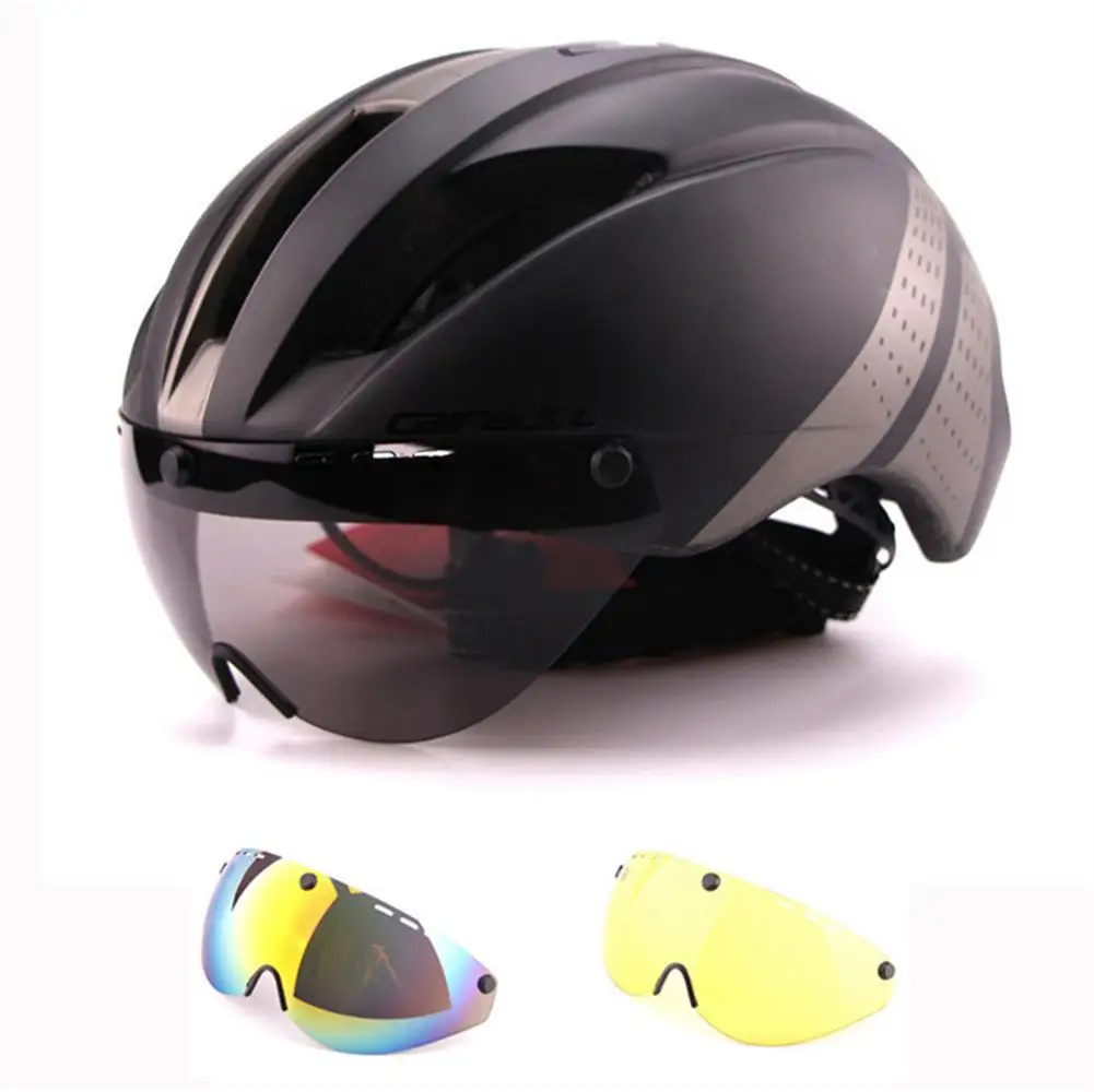 Cairbull 280g Aero Ultra-light Goggle TT Road Bicycle Helmet In-Mold Racing Cycling Bike Sports Safety Time-Trial Cycling Helmet