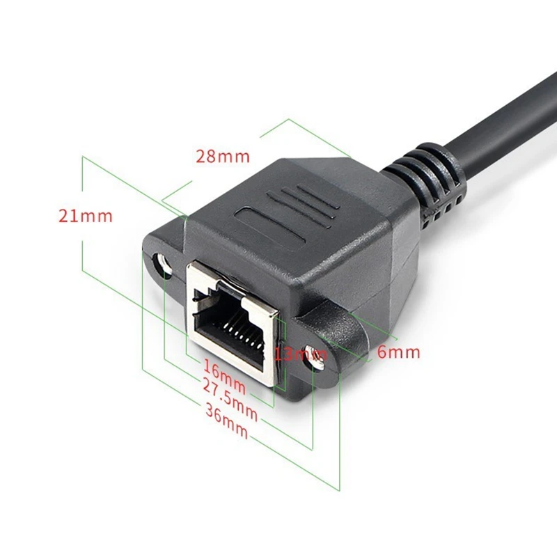 8-контактная Панель RJ45 «Папа-мама» с отверстием для винта, Ethernet LAN гигабитная сеть CAT5 CAT6 90 градусов прямоугольный Удлинительный кабель