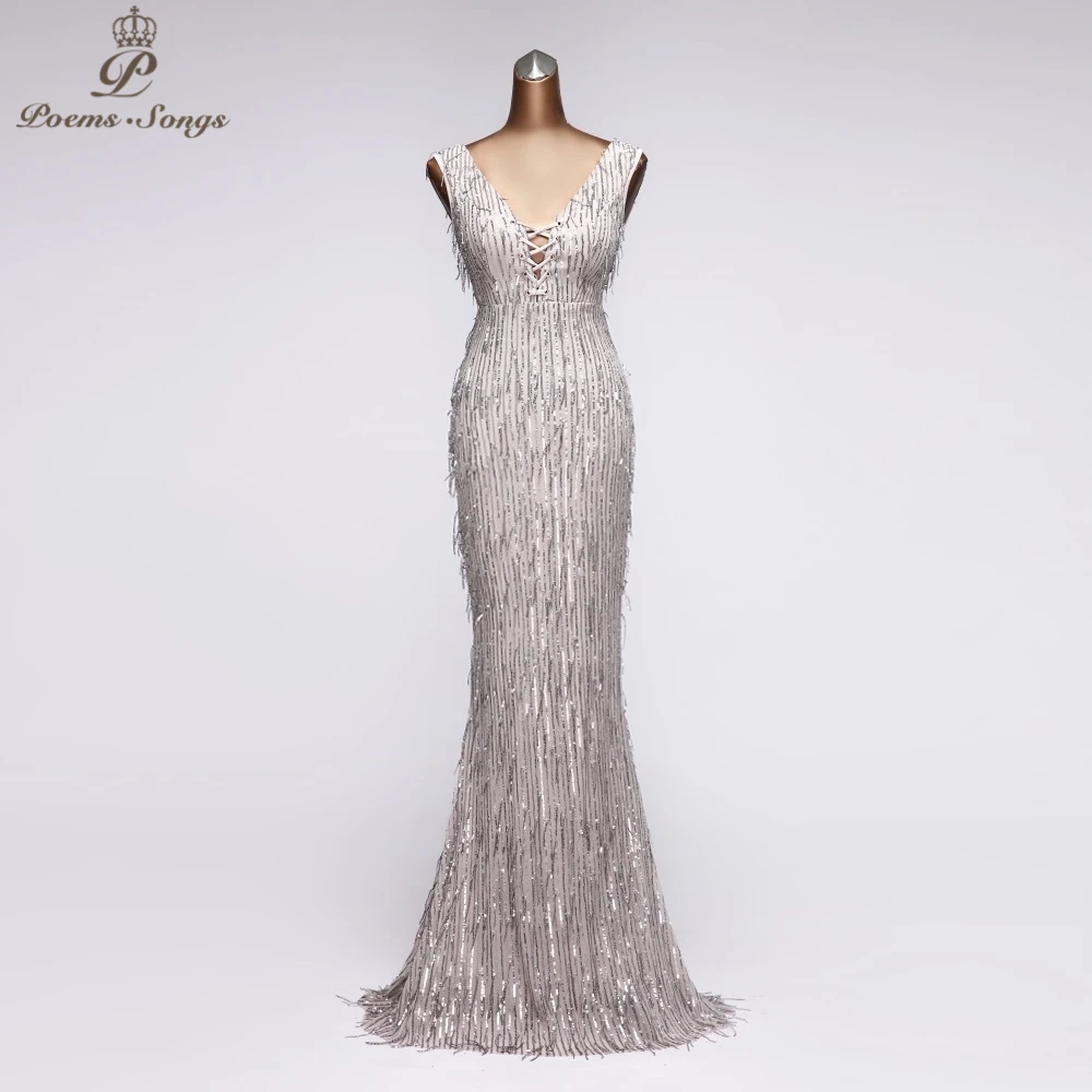 New style shiny Evening Dress mermaid evening gown vestidos elegantes long dress party vestido longo festa great attractive gown