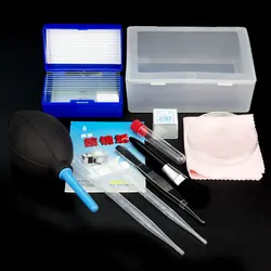 Microscope Accessories 11pcs/Set Microscope Glass Slides Cover Slip Biology Science Experiment Sets