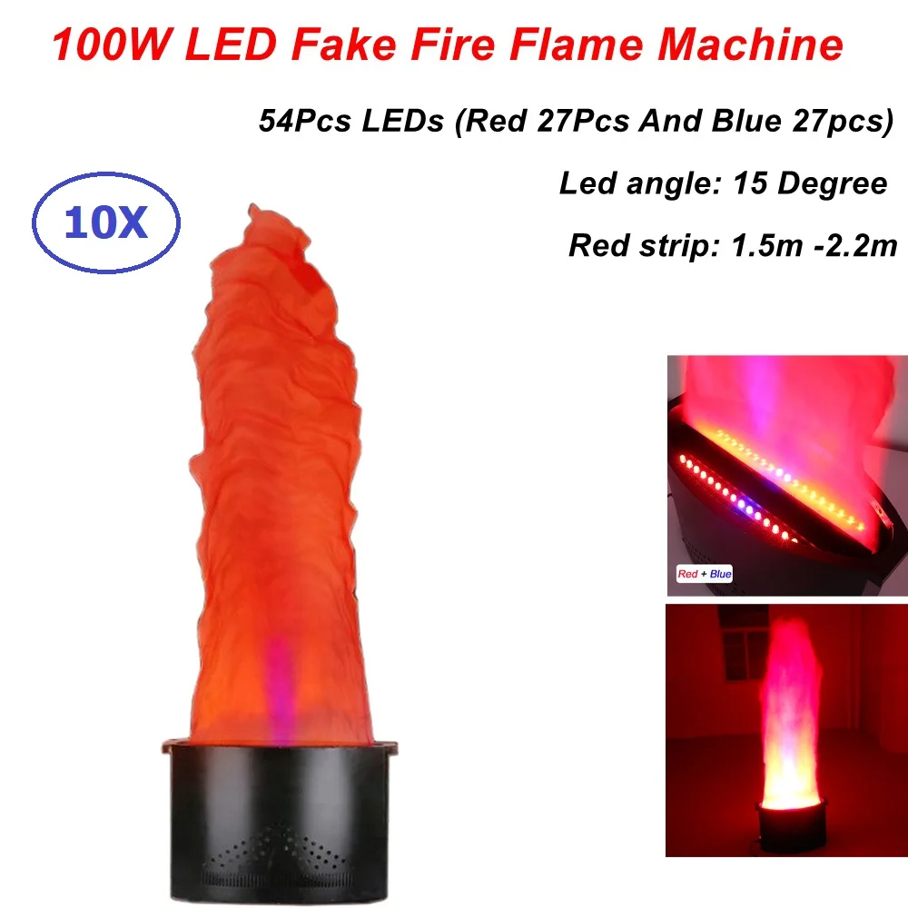 1.5-2.2 Meter Red And Blue Fake Simulated Fire Flame Lighting Stage Special Effect LED Lamp Silk Artificial Big Flame Machine