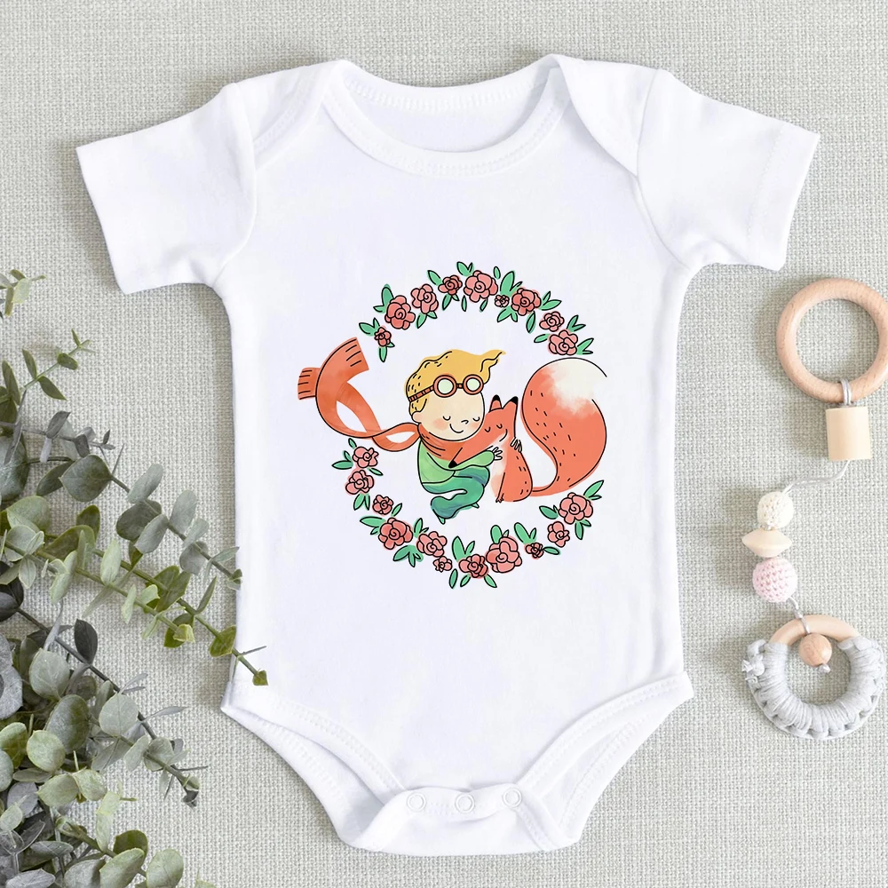 2022 Vetement Bebe Garcon French Fashion Little Prince Print Aesthetic Cute Baby Girl Clothes Cartoon Enfant Fille Baby Rompers