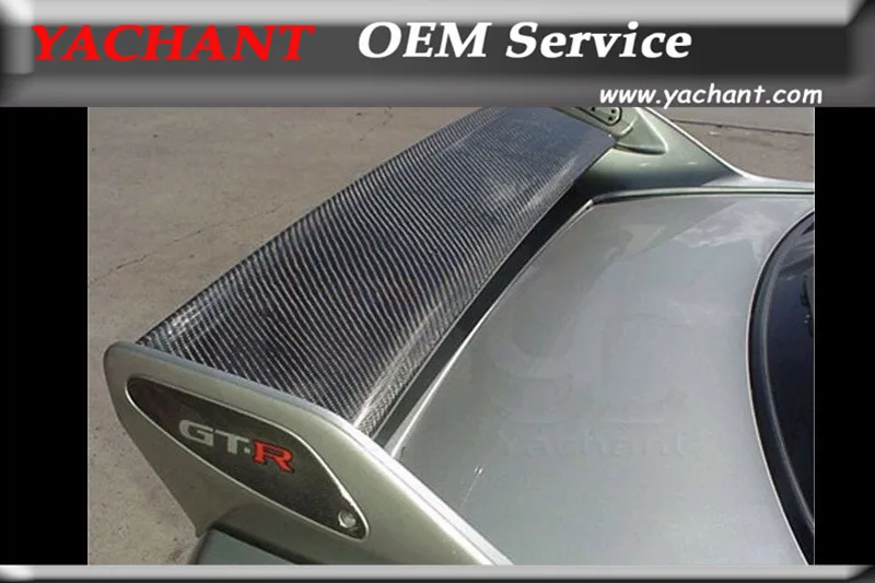 Car-Styling Carbon Fiber Trunk Spoiler Wing  Blade Fit For 1995-1998 Skyline R33 GTR GTS OEM Rear Spoiler Blade Only