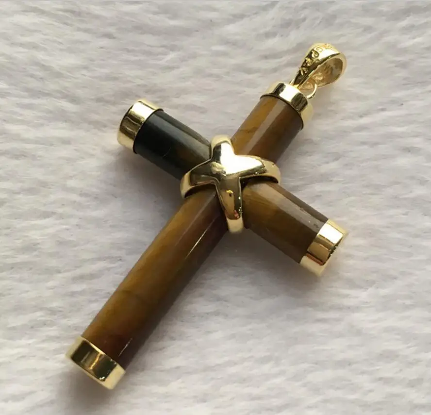 

Fashion jewelry Free Shipping Many colors Exquisite Jewellery tiger eyes stone turquoises Cross Pendant & Necklace