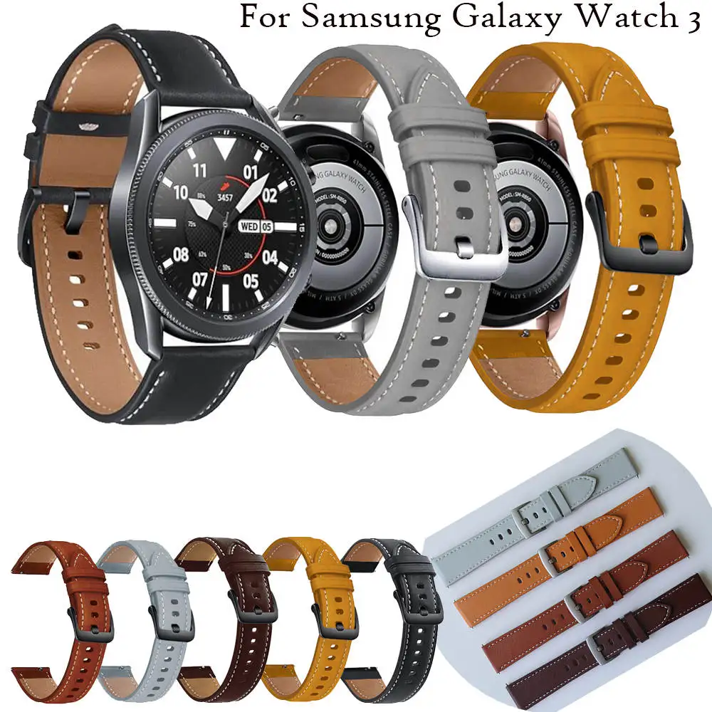 

Ремешок кожаный для Samsung Galaxy Watch 3 45 мм 41 мм, браслет для Samsung Galaxy Watch 46 мм 42 мм, 22 мм