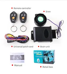 SPY Motorcycle One Way Alarm System Waterproof Anti-theft Remote Engine Start