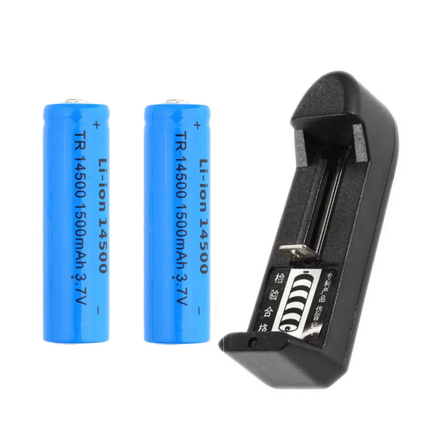 Baterai 14500 Baru 3.7V 1500Mah Li-ion Baterai Isi Ulang untuk Remote Control Senter LED dengan Pengisi Daya Baterai Universal 14500
