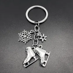 Winter Sports Skating Key Chain Roller Skates Skate Shoes Roller Skates Ice Skate Shoes Snowflake Key Chain