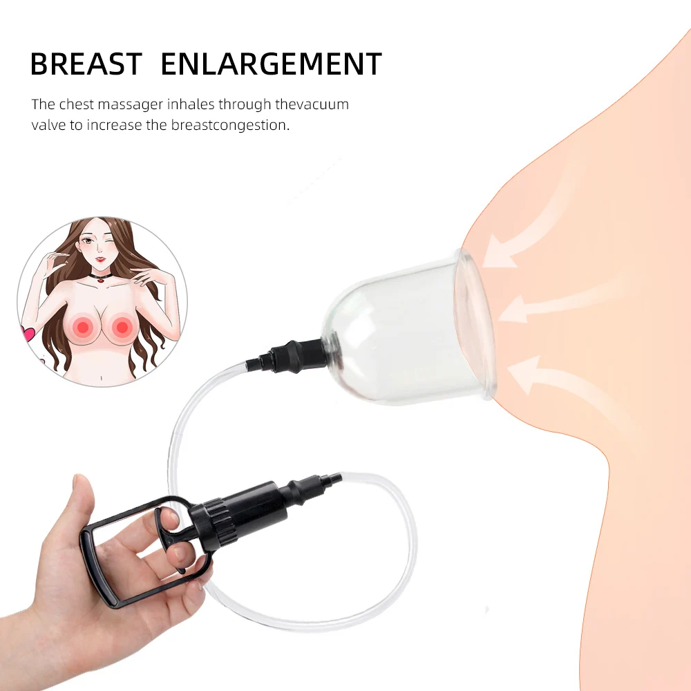 Vacuum Pump Sucker Breast Nipple Sucker Sexy Breast Massage Clip Enhancement Breast Enlarger Sex Toys For Adults/Women Supplies