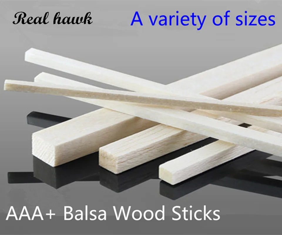 25pcs 300mm long 1.5x1.5/2x2/3x3/4x4/5x5/6x6mm Square long wooden bar AAA+ Balsa Wood Sticks Strips for airplane/boat model DIY