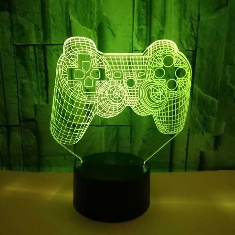 Creative 3D Illusion Gamepad LED Night Light Idea Color Changing Desk Lamp Dropshipping