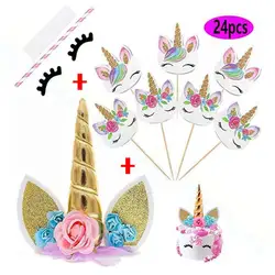 Unicorn Cake Topper Cake Toppers Birthday Party Kids Favors Cake Wrappers Decoration Cupcake Topper Baby Shower Wedding Décor