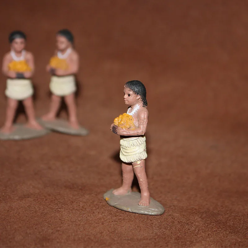 Simulation Indians Patriarch Miniatures Ornaments Girl Picking Fruit Women Carrying Children Action Figures Figurine Model Toys