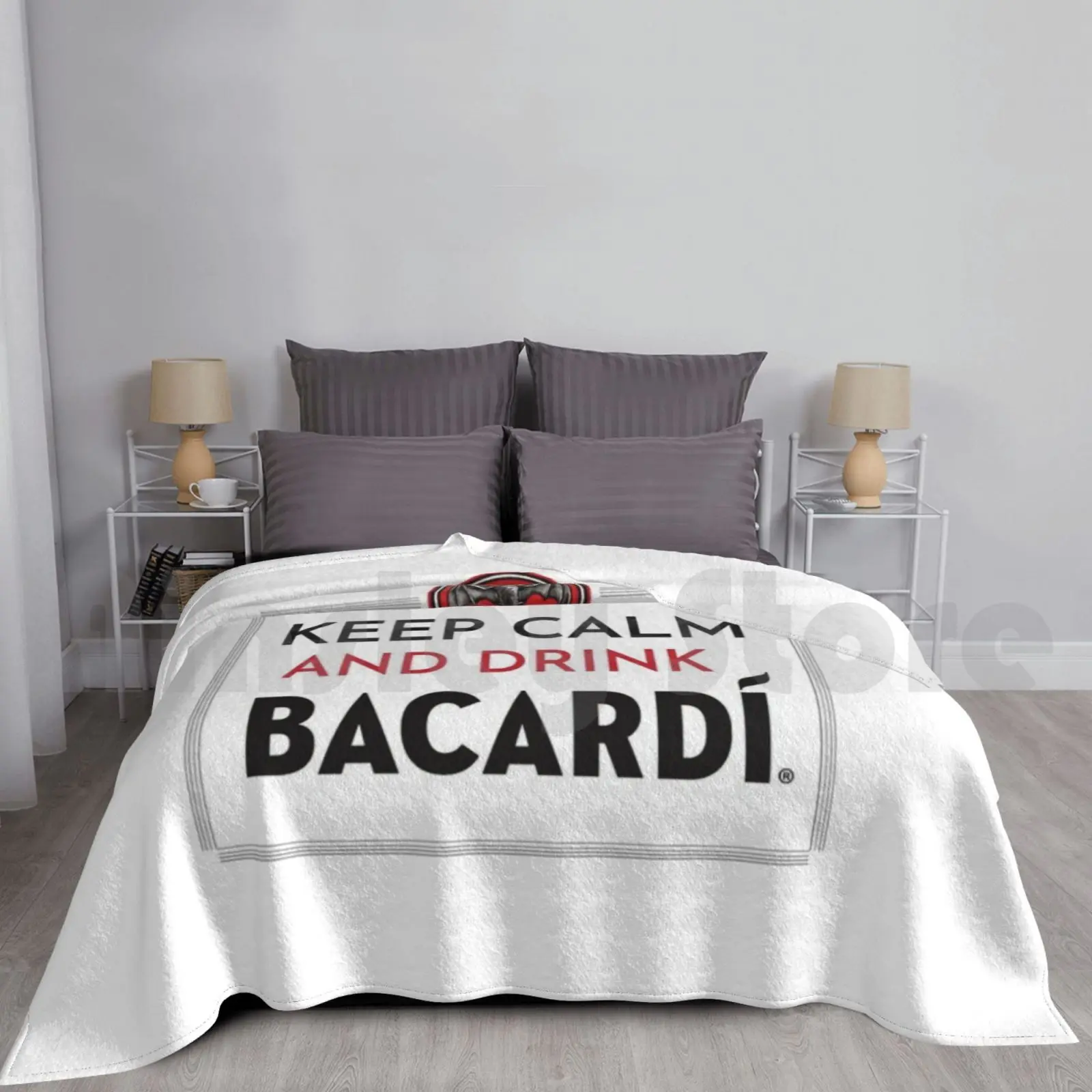 Keep Calm And Drink Bacardi ? Blanket Fashion Custom Bacardi Rum Keep Calm Drink Enjoy Summer Tropical