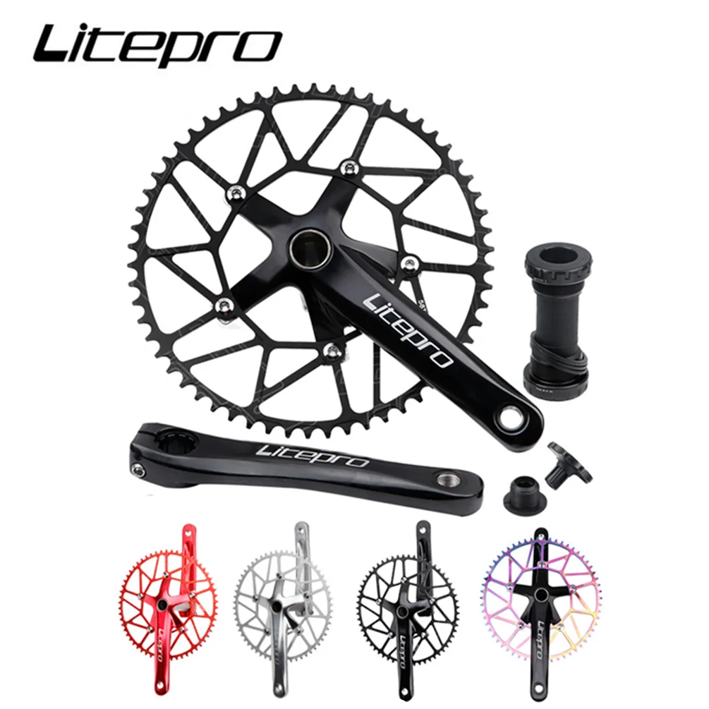 Litepro Folding Bike Hohl Integrierte Kurbel Kettenblatt Kettenrad Zentrale Welle Fahrrad Positive Negative Zahn Einzigen Kettenblatt