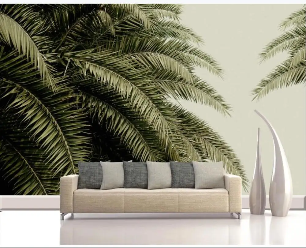 

XUE SU Wall covering custom wallpaper hand-painted tropical jungle leaves background wall high-grade waterproof material