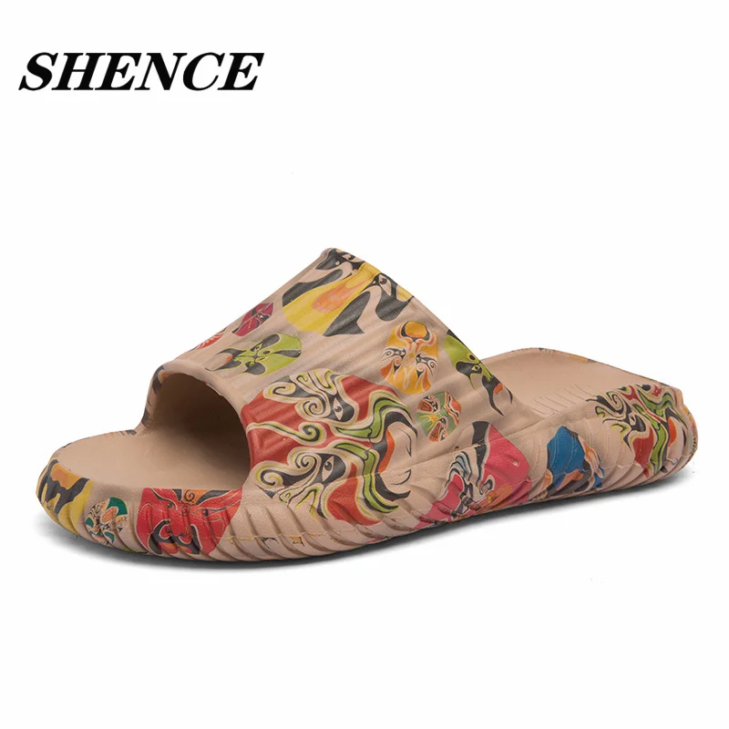 SHENCE Trendy Men's Slippers Summer Men Sandals Soft Comfortable and Breathable Summer Flip Flops Fashion Casual Men Beach Shoes