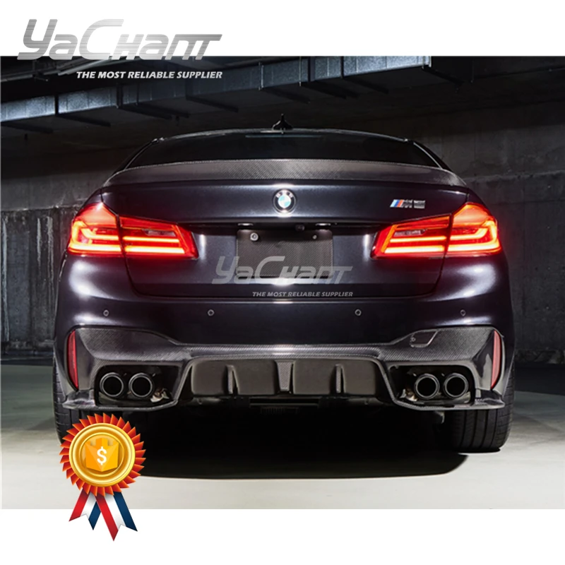

Car-Styling Carbon Fiber 3D Style Rear Diffuser Fit For 2017-2019 F90 M5 Rear Diffuser Lip Spat
