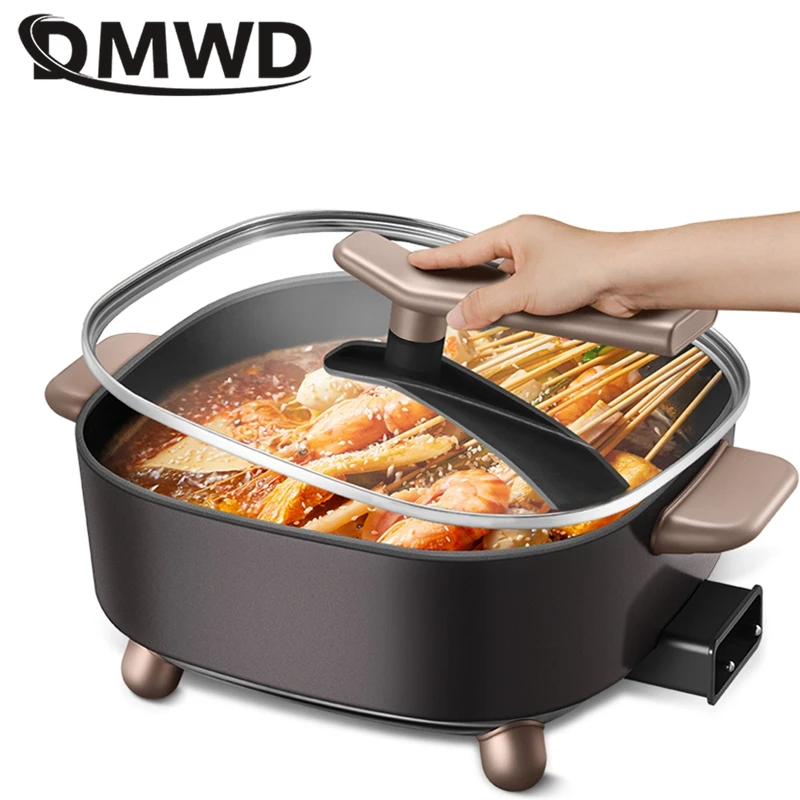 DMWD 5L wielofunkcyjny dom kuchenka elektryczna patelnie Hotpot naleśnikarka krepa grill patelnia non-stick 1500W 220V