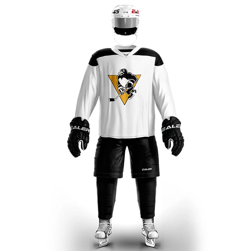 Han Duck high-quality light and thin breathable white personalized ice hockey practice jersey & large street shirt-all sizes