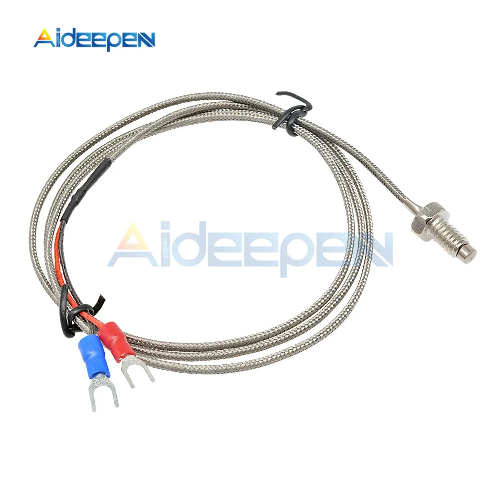 3.3ft K Type Thermocouple Temperature Controller Thermometer 0-800C Sensor Probe 1M Cable 6mm Thread