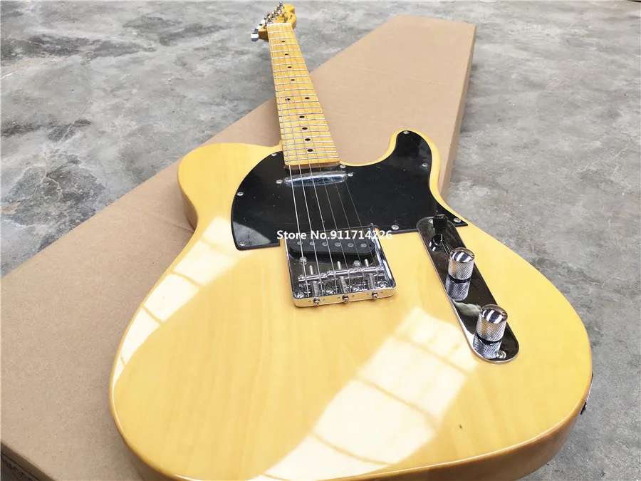 Inheriting the classic light yellow transparent yellow electric guitar can be customized free shipping