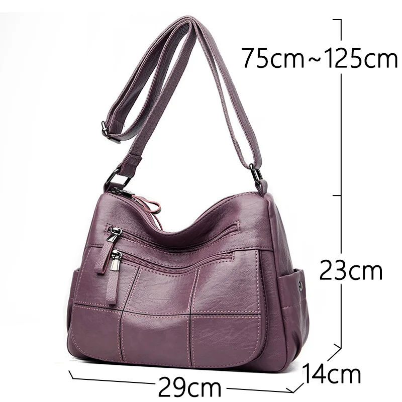 Many Pockets Shoulder Crossbody Bags for Women 2023 Brand Leather Ladies Designr Handbags Winter Style Messenger Bags Sac A Main